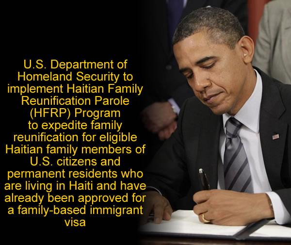 HFRP update; DHS To Implement Haitian Family Reunification Parole Program